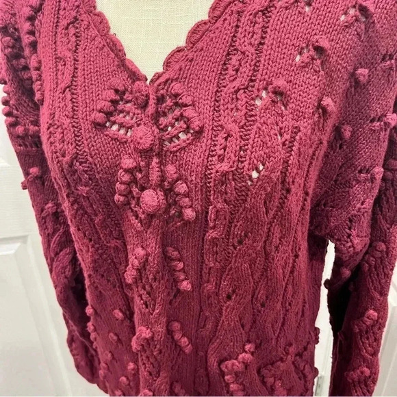 Vintage Yarnworks 80s hand knit sweater, shoulder pads, knitted embellished - Picture 3 of 11